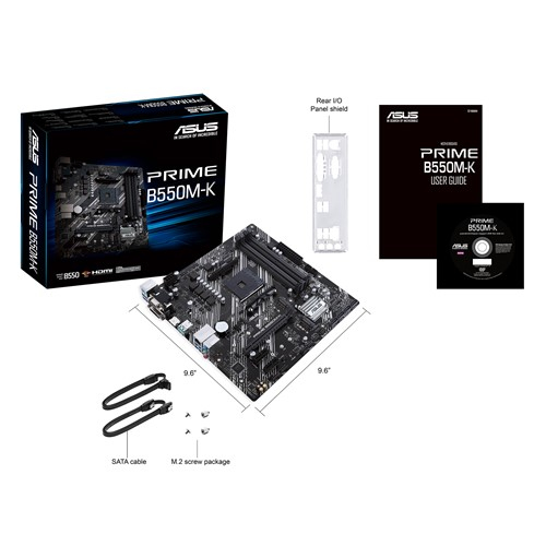 Carte mère Asus PRIME B550M-K ARGB - Carte-mère - micro ATX - Socket AM4 -  AMD B550 Chipset - USB 3.2 Gen 1 - Gigabit LAN - carte graphique embarquée  (unité centrale