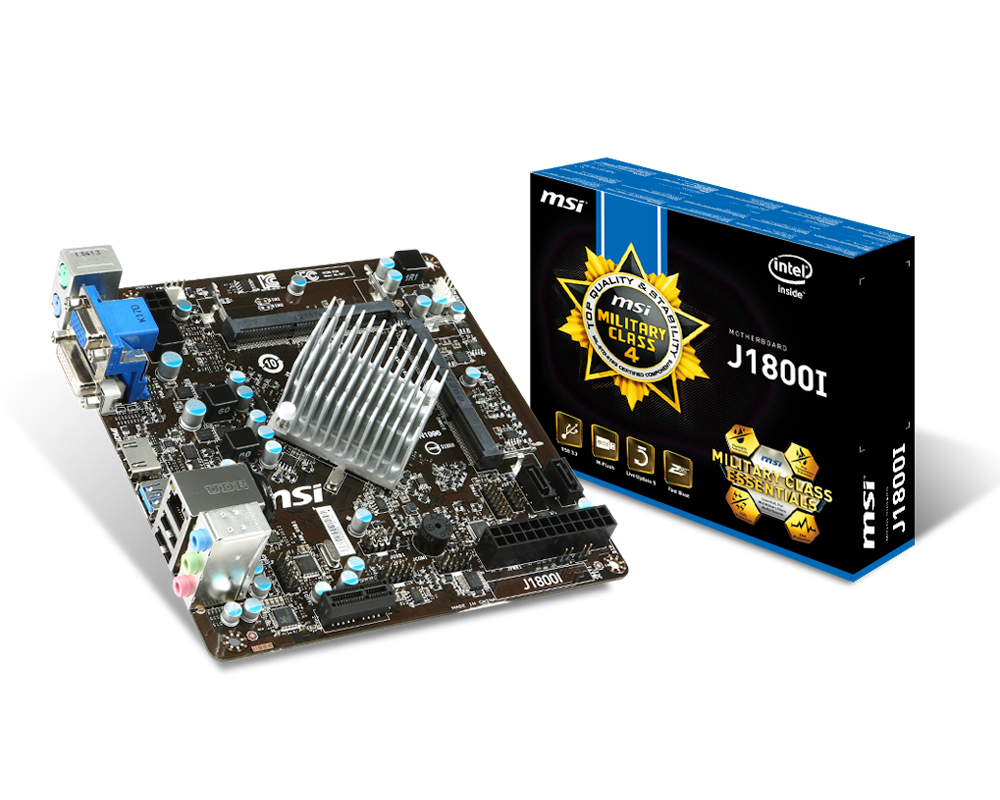MSI J1800I Carte mère Intel Mini ITX Socket BGA 1170 SHS Computer